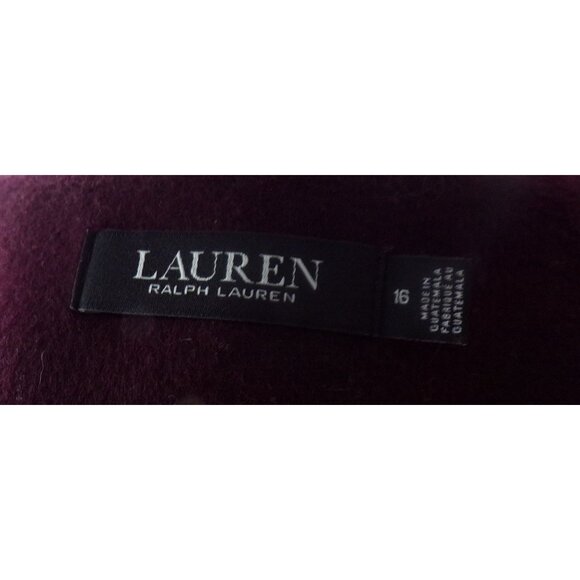 🆕RALPH LAUREN Longline Reefer Coat Wool Blend Wine Burgundy 16 - Picture 11 of 11
